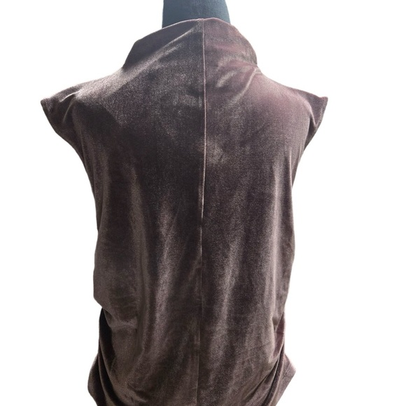 Velvet Sleeveless Top in Rich Brown New!  Size XL - Picture 3 of 5